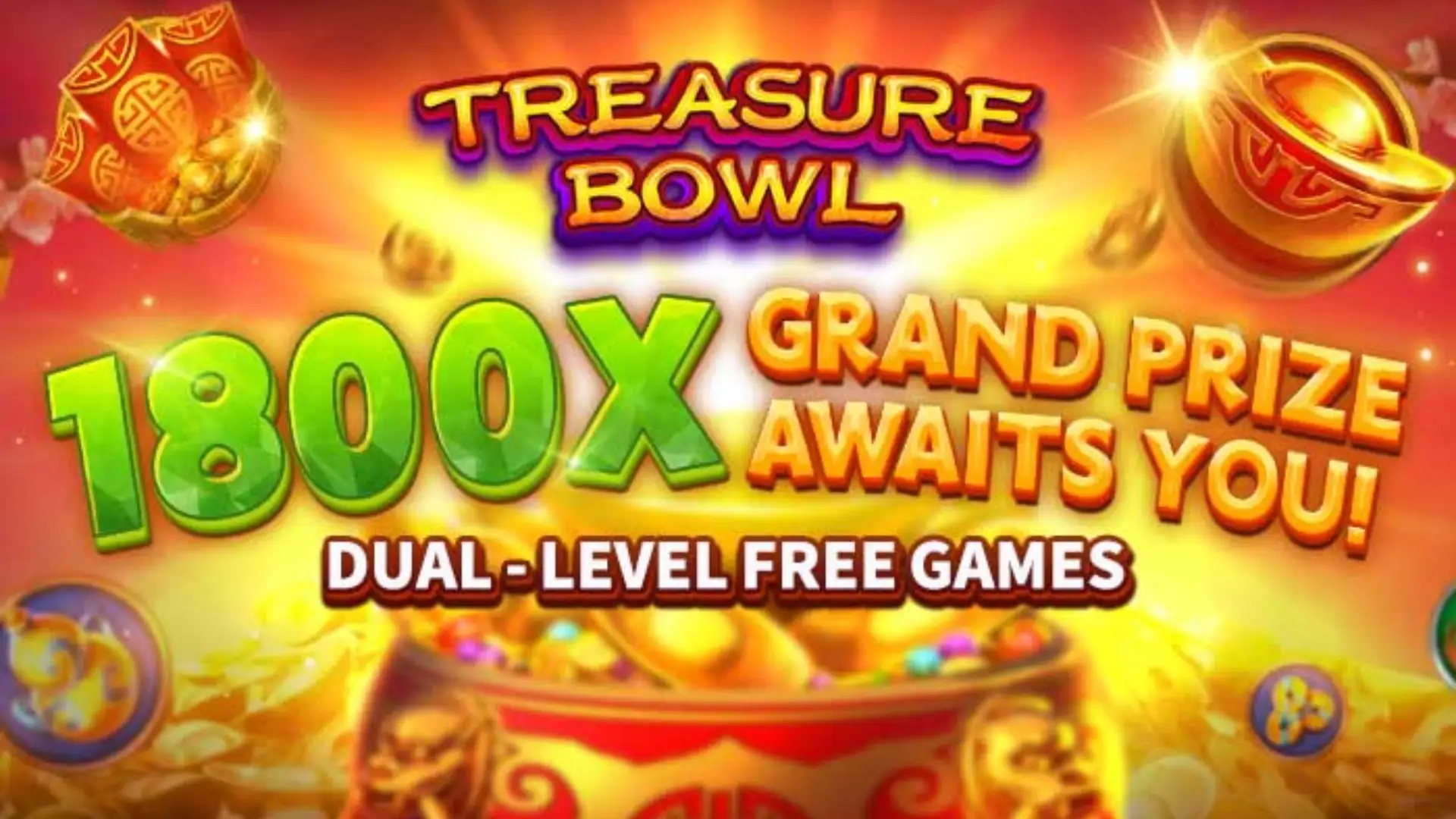 Multiplicadores Treasure Bowl iiwin - 7777x Máximo com Tigela Dourada